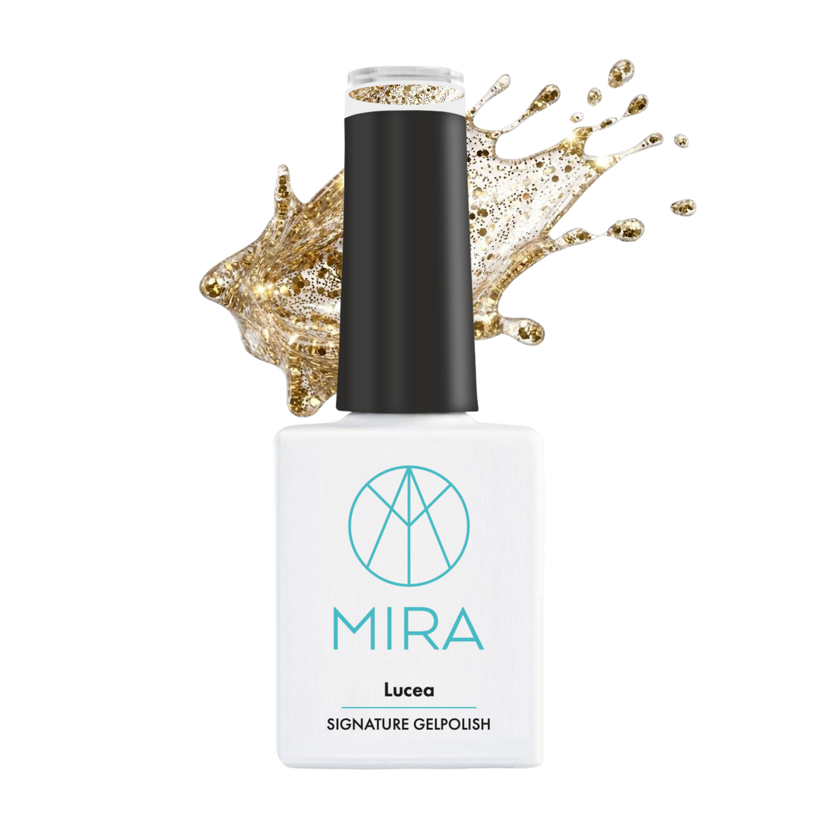 MIRA Gellak Lucea - transparant gouden glitter 10 ml