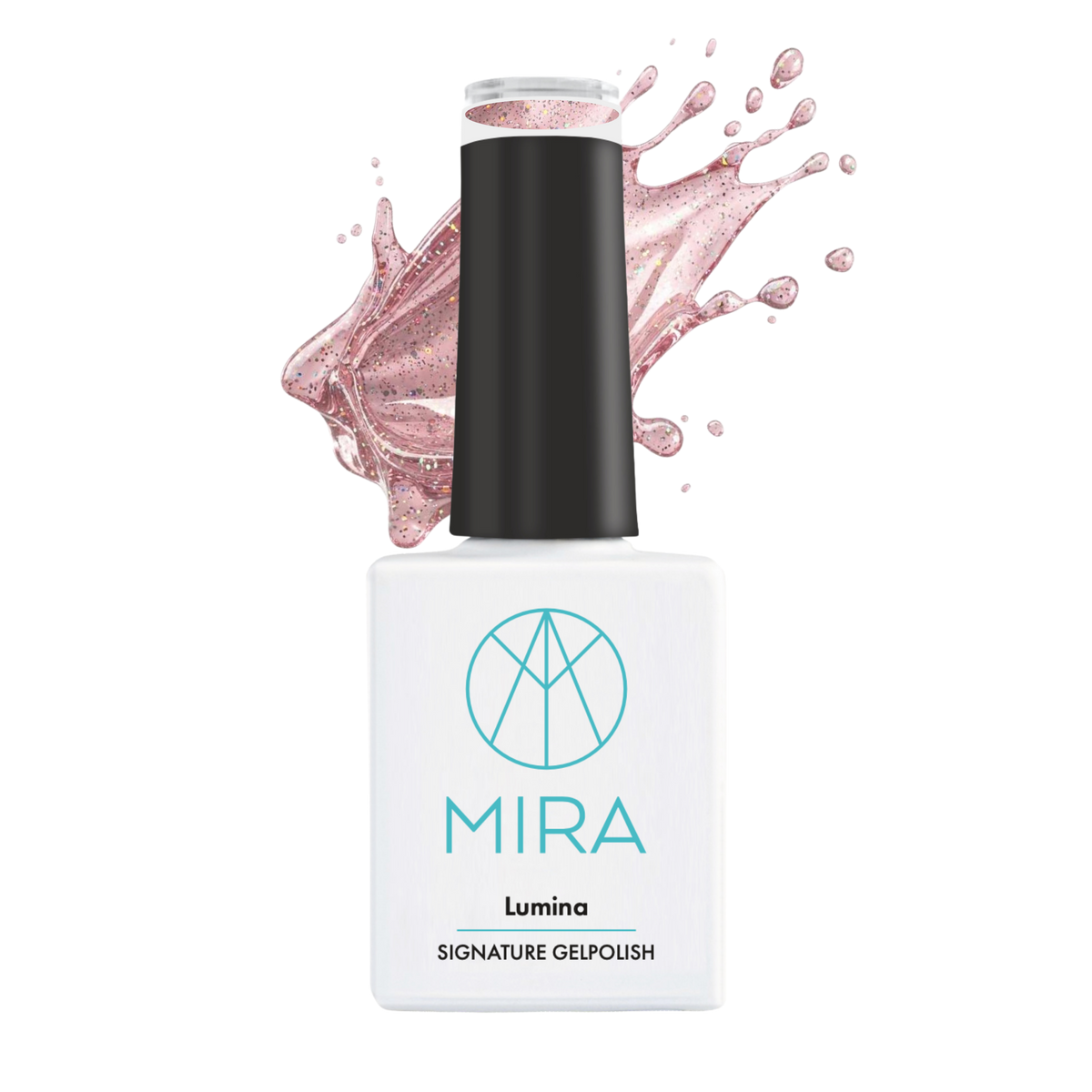 MIRA Gellak Lumina - transparant roze glitter 10 ml
